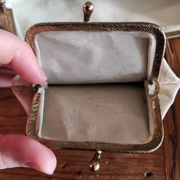 Vintage 3 Piece Gold Foil Travel Clutch Set - Picture 10 of 14